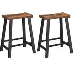VASAGLE Set 2 scaune bar cu sezut curbat, cadru metalic, 46x33x60 cm, maro rustic Household NewTrend