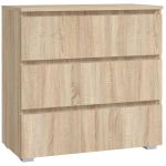 Comoda cu 3 sertare NEO 80, 80x40x80 cm, finisaj stejar mat Household NewTrend