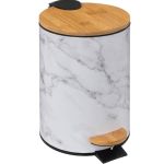 Cos de gunoi cu pedala 5Five Lea cu inchidere soft-close, PP si otel, 17x25 cm, alb Household NewTrend