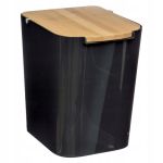 Cos gunoi 5Five Natureo cu capac, polipropilena si bambus, 5 litri, 22x19x24 cm, negru Household NewTrend