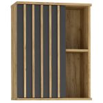 Dulap suspendat 60x37x80 cm cu 1 usa si rafturi, stil loft, finisaj craft/negru Household NewTrend