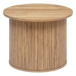 Masa de cafea Atmosphera Createur d'interieur Colva, rotunda 60x45 cm, MDF bej, baza canelata Household NewTrend