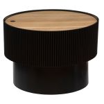 Masuta cafea Atmosphera Enola cu spatiu depozitare, MDF, 55x38 cm, negru Household NewTrend