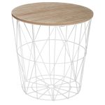 Masuta cafea rotunda Atmosphera Kumi, 40x41 cm, alb Household NewTrend