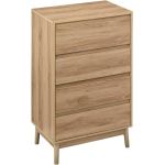 Noptiera Abana cu 4 sertare, PAL si MDF, 60x40x107 cm, bej Household NewTrend