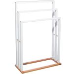 Suport prosoape 5Five Lysandre cu 3 rafturi, 55x24x82 cm, bambus alb Household NewTrend