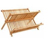 Suport vase pliabil 5Five Bambou, 42x35x25 cm, 2 niveluri, bambus natural, bej Household NewTrend