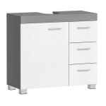 VASAGLE Dulap baie lavoar, cu 3 sertare si 2 compartimente, MDF, 70x30x64 cm, alb si gri Household NewTrend