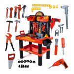 Banc de scule pentru copii, 68x58x33 cm, atelier 50 piese constructii, ceas MultiMark GlobalProd