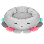 Pat pentru caini, cu margini groase ridicate, antiderapant, model meduza, 70x70x20 cm, gri Household NewTrend