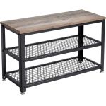 VASAGLE Raft pentru pantofi cu 2 polite, 73x30x45cm, otel, stil industrial, gri stejar si negru Household NewTrend