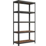 SONGMICS Raft cadru metalic modular pentru depozitare, 5 polite, 180x90x40 cm, sarcina 875 kg, maro rustic Household NewTrend