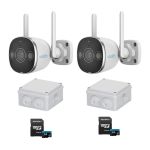 Sistem supraveghere Wi-Fi Uniarch, 2 camere, 3MP, IR 20m, Lumina alba 10m, Audio bidirectional, Doze montaj, Card MicroSD 64GB SafetyGuard Surveillance