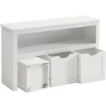 VASAGLE Comoda cu spatiu depozitare jucarii, 3 dulapuri mobile, 102x30x60 cm, alb Household NewTrend