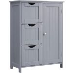 VASAGLE Dulap de baie, din MDF, cu 3 sertare, raft reglabil, 30x60x81cm, gri Household NewTrend