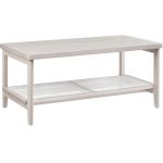 VASAGLE Masuta de cafea, din MDF, cu spatiu de depozitare pe 2 nivele, 55x100x45 cm, stil boho, bej Household NewTrend