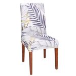 Husa pentru scaun, marime universala, poliester si spandex, 38x70cm, alb, nuante de bleumarin, galben Household NewTrend