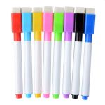 Markere colorate pentru tabla magnetica, capac cu magnet si burete pentru sters, set 8 bucati MultiMark GlobalProd