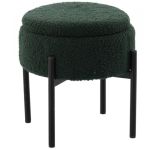 Taburet pentru copii, rotund, spatiu depozitare, 31x28cm, maxim 50kg, verde Household NewTrend