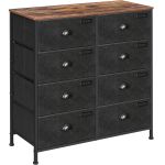 SONGMICS Comoda cu cadru metalic si 8 sertare din textil, stil industrial, 80x30x82cm, maro rustic si negru Household NewTrend