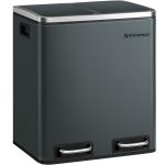 SONGMICS Cos de gunoi din inox cu 2 compartimente colectare selectiva, cu galeti interioare, 2x15litri, gri Household NewTrend