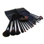 Set 24 pensule profesionale pentru make-up, par sintetic, husa piele ecologica, negru MultiMark GlobalProd