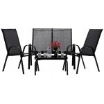 Set mobilier gradina textilene, 2 scaune, 1 canapea si 1 masa, gri inchis Household NewTrend
