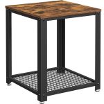 VASAGLE Masa de cafea laterala, tip noptiera, cu cadru metalic, 45x45x55cm, maro rustic si negru Household NewTrend
