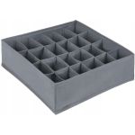 Organizator pliabil pentru sertar, 24 compartimente, 32.5 x 32.5 cm, textil, gri MultiMark GlobalProd