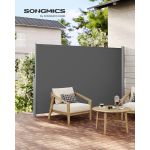 SONGMICS Paravan lateral pentru intimitate, extensibil, sistem fixare inclus, 160x400cm, gri Household NewTrend