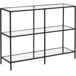 VASAGLE Masa de intrare, pe 3 nivele, blat din sticla securizata, cadru metalic, 30x100x73cm, negru Household NewTrend