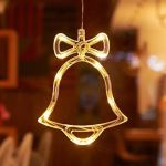 Decoratiune luminoasa de craciun, forma clopotel, comutator on/off, ventuza, baterii, 19 x 1 x 15 cm MultiMark GlobalProd