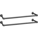 SONGMICS Set 2 sine metalice de agatat haine, montare pe perete, aspect industrial, 92x30x8cm, negru Household NewTrend