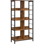 VASAGLE Biblioteca cu rafturi deschise, 8 compartimente, design industrial, 80x33x149cm, maro retro si negru Household NewTrend