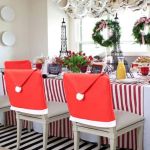 Husa scaun pentru craciun, marime universala, 60 x 50 cm, rosu alb MultiMark GlobalProd