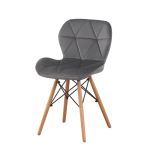 Scaun bucatarie, stil scandinav, tapiterie catifea gri, cadru lemn MultiMark GlobalProd