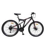 Bicicleta mtb 26 inch, full suspension, 21 viteze, sistem de franare pe disc, cadru otel, rosu MultiMark GlobalProd