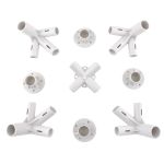 Conectori pentru pavilion de gradina 3x3 m, abs alb, set 9 piese MultiMark GlobalProd
