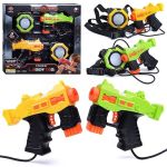 Set 2 arme de jucarie laser tag, efecte luminoase si sunete, baterii, 3 ani+ MultiMark GlobalProd