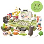 Casa de marcat inteligenta pentru copii, 77 piese, scanner, comanda vocala, banda produse, cantar, alimente MultiMark GlobalProd