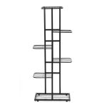 Suport pentru flori, metalic, cu 6 polite, structura verticala, 41x22x106 cm, negru Household NewTrend