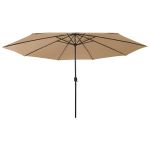 Umbrelă soare de grădină cu LED-uri, taupe, 400 cm GartenMobel Dekor