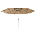 Umbrelă soare de grădină cu LED-uri, taupe, 400 cm GartenMobel Dekor