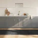 Covor dreptunghiular, gri, 80x400 cm, bambus GartenMobel Dekor