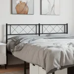Tăblie de pat de schimb metalică, negru, 120 cm GartenMobel Dekor