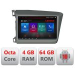 Navigatie Honda Civic 2012-2015 E-132 Octa Core cu Android Radio Bluetooth Internet GPS WIFI DSP 4+64GB 4G RESIGILAT CarStore Technology