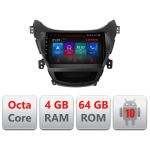 Navigatie Hyundai Elantra 2013-2015 E-359 Octa Core cu Android Radio Bluetooth Internet GPS WIFI DSP 4+64GB 4G RESIGILAT CarStore Technology