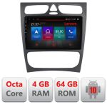 Navigatie Mercedes C W203 2001-2007 E-clk Octa Core cu Android Radio Bluetooth Internet GPS WIFI DSP 4+64GB 4G RESIGILAT CarStore Technology