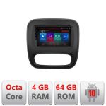 Navigatie Renault Trafic 2014-2017 E-rt09 Octa Core cu Android Radio Bluetooth Internet GPS WIFI DSP 4+64GB 4G v2 RESIGILAT CarStore Technology
