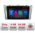 Navigatie Toyota Avensis 2009-2015 E-TY12 Octa Core cu Android Radio Bluetooth Internet GPS WIFI DSP 4+64GB 4G RESIGILAT CarStore Technology